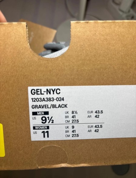 Asics gel nyc gravel black taille 43,5