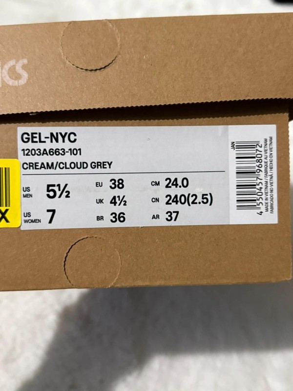 Asics Gel NYC 'Cream Cloud Grey' 38 2