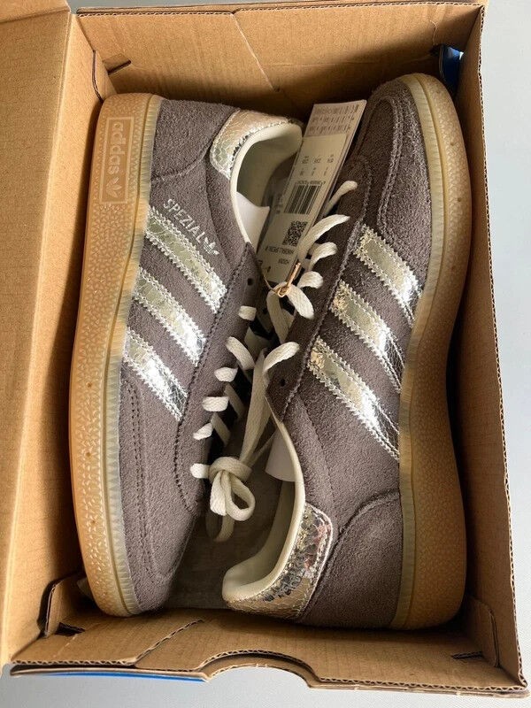 handball adidas spezial gris anthracite argent metallisé - taille 38 - neuf