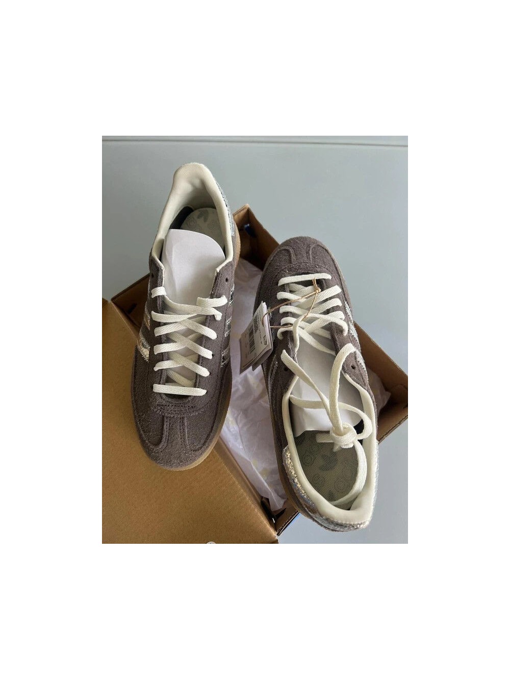 handball adidas spezial gris anthracite argent metallisé - taille 38 - neuf