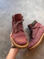Chaussure Timberland en cuir vintage couleur bordeaux taille 38