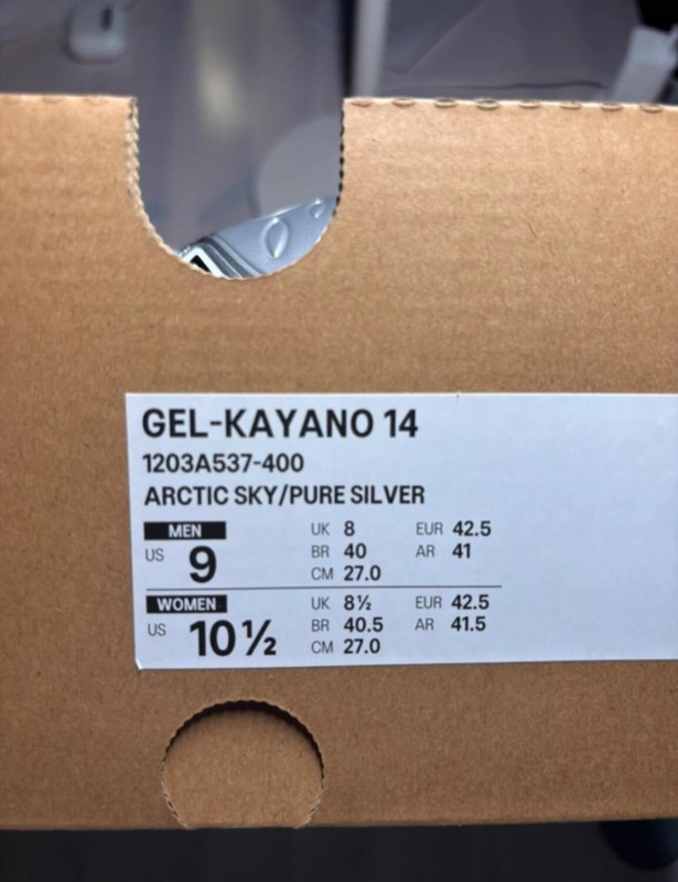 Asics Kayano 14 Artic Sky Pure Silver Taille 42,5 2