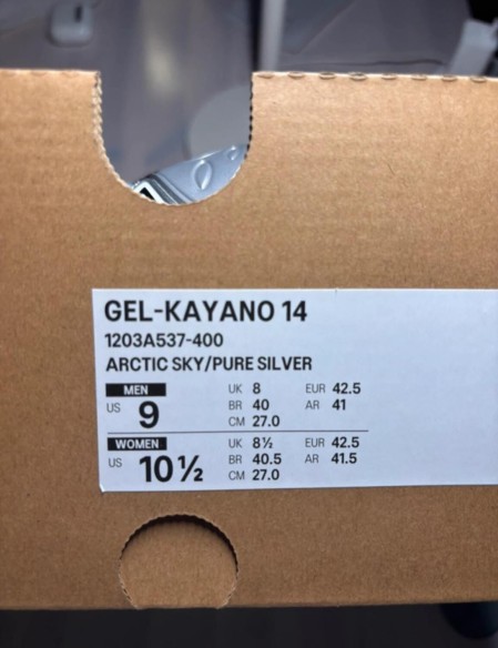 Asics Kayano 14 Artic Sky Pure Silver Taille 42,5