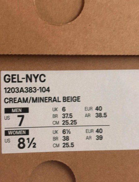 Asics Gel NYC Cream Mineral Beige taille 40