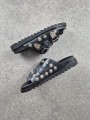 Sandales Toga Virilis AJ830 Black Leather Buckle Sandals - EU 42