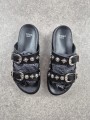 Sandales Toga Virilis AJ830 Black Leather Buckle Sandals - EU 42