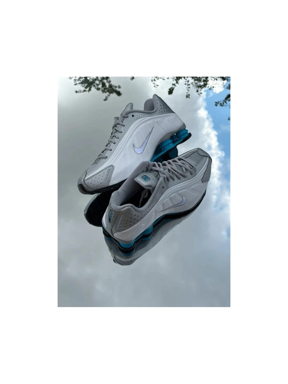 Nike Shox R4 Metallic Silver Blue Lagoon - EU 44