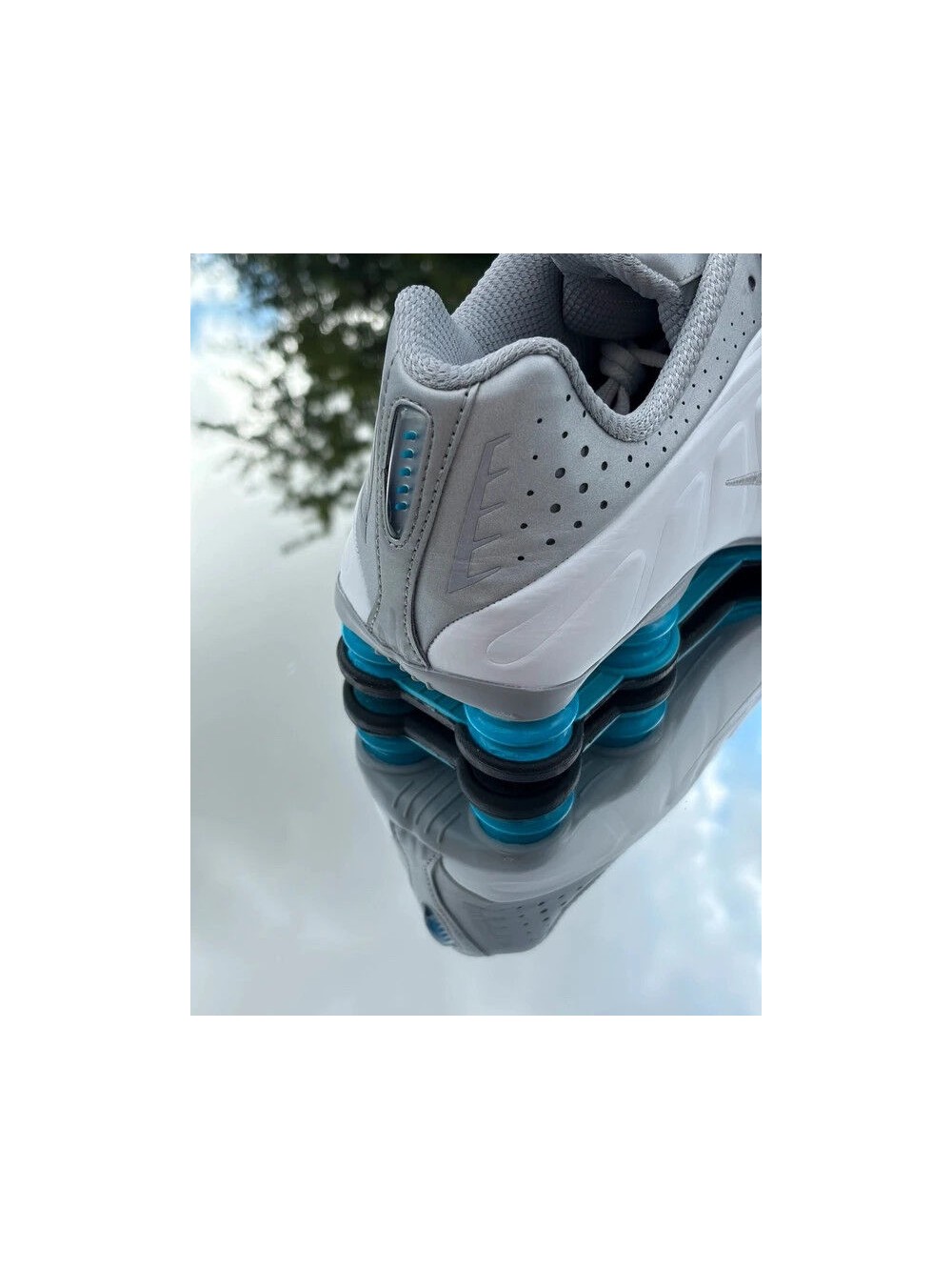 Nike Shox R4 Metallic Silver Blue Lagoon - EU 44