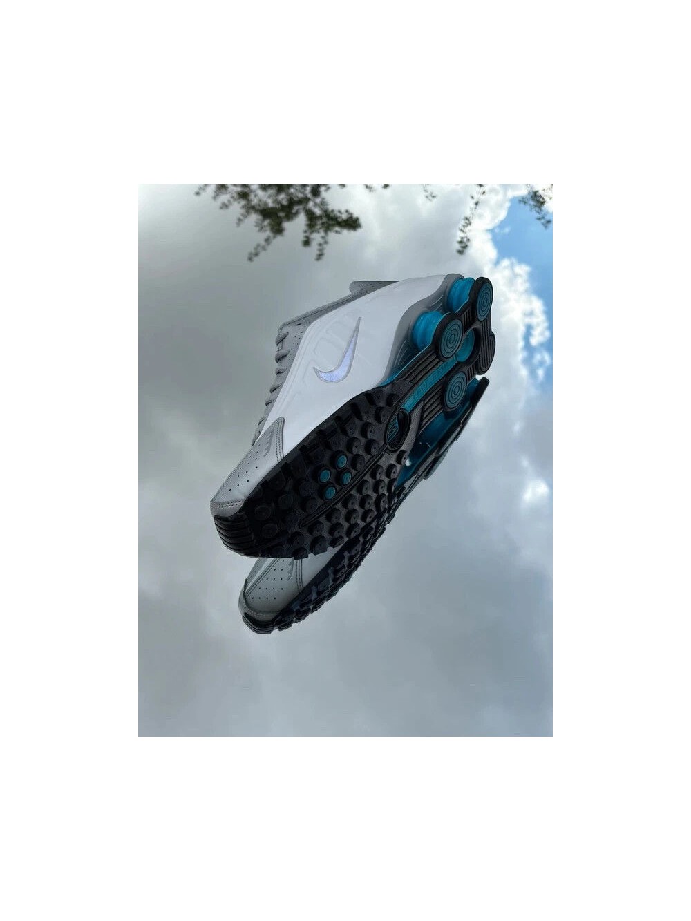 Nike Shox R4 Metallic Silver Blue Lagoon - EU 44