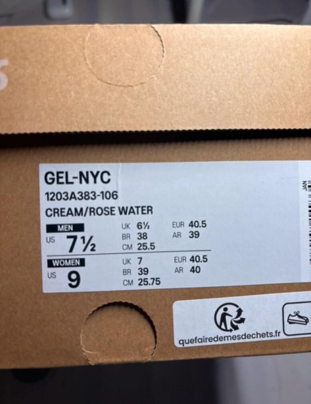 Asics gel nyc cream rose water taille 40,5 2