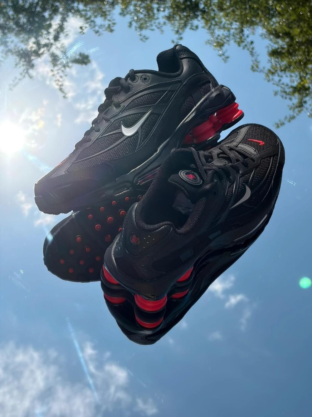 Nike Shox Ride 2 Black Metallic Silver Red - EU 42