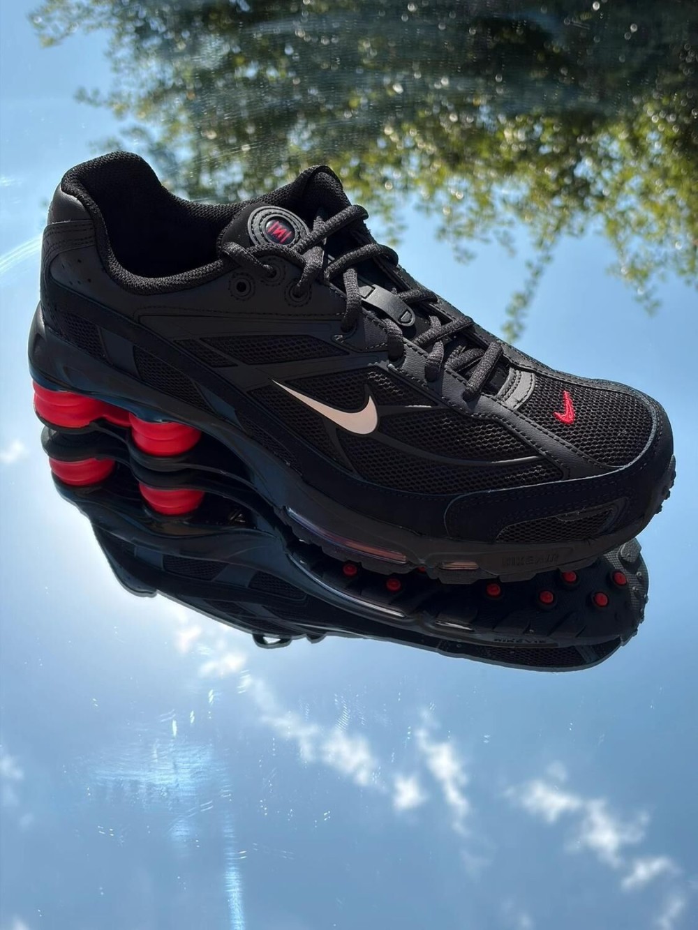 Nike Shox Ride 2 Black Metallic Silver Red - EU 42