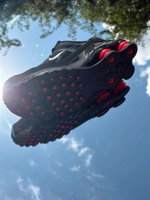 Nike Shox Ride 2 Black Metallic Silver Red - EU 42 2