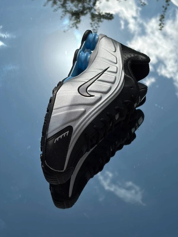 Nike Shox R4 Metallic Silver Black Psychic Blue - EU 44 2