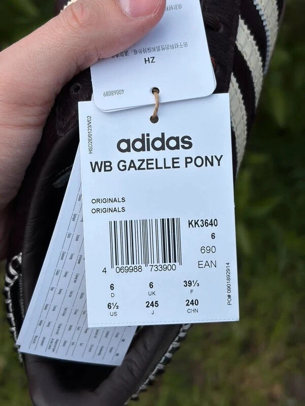 Adidas Gazelle Indoor Pony Hair Black X Wales Bonner - EU 39,5 2