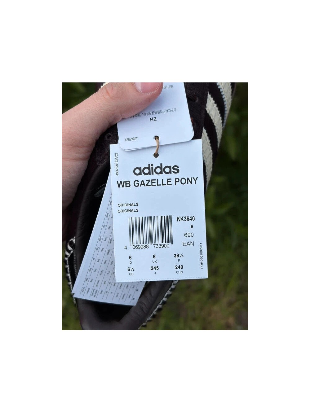Adidas Gazelle Indoor Pony Hair Black X Wales Bonner - EU 39,5