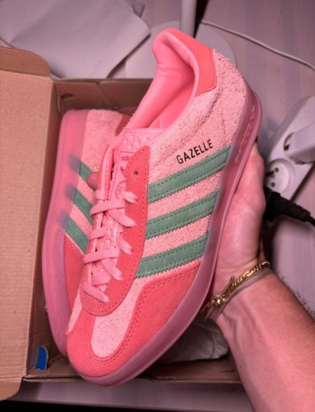 adidas gazelle indoor semi pink spark green taille 40