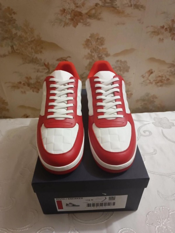 Louis Vuitton Rivoli White Red Damier Logo - EU 46 2