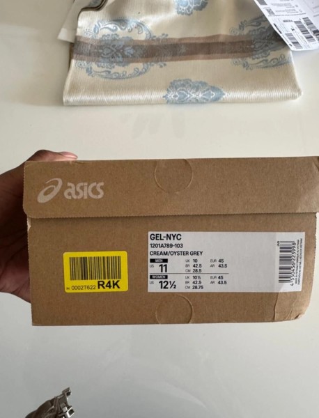 Asics gel nyc oyster grey cream taille 45