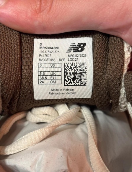 New Balance 530 Chocolate Cream White Taille 38,5
