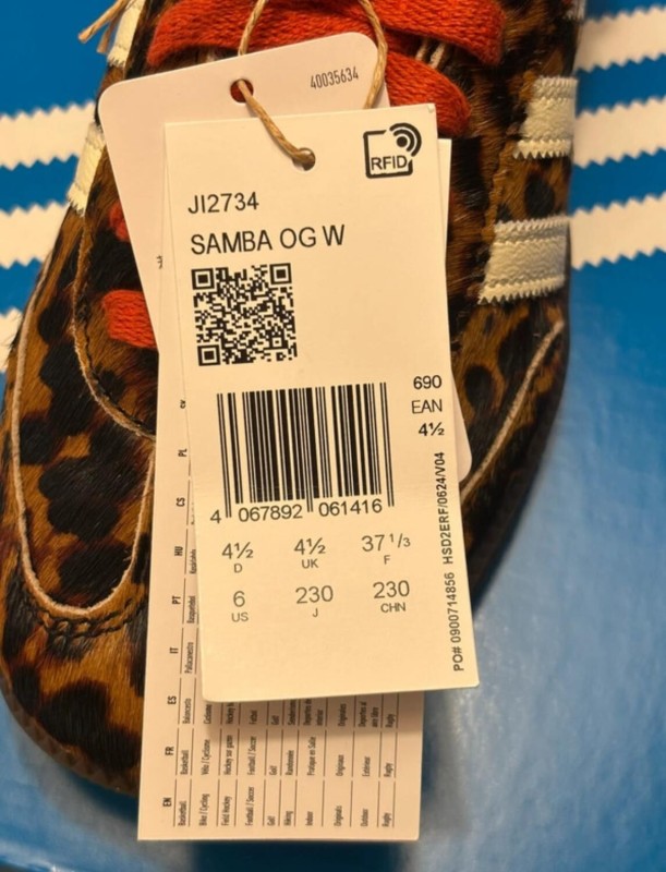adidas samba og leopard red creme taille 37 2