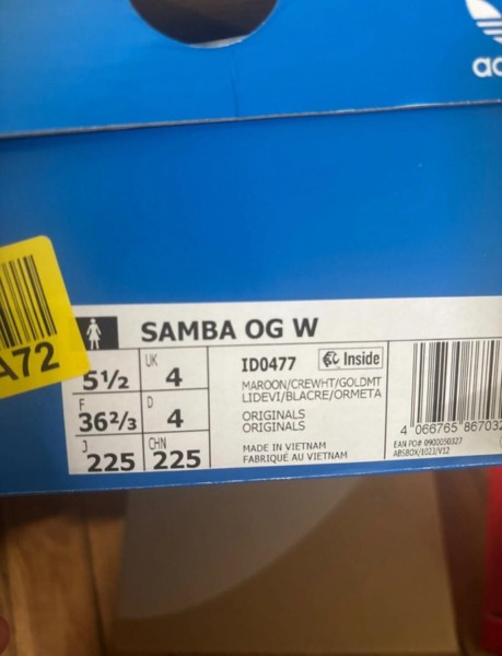 adidas samba OG marron gold metallic taille 36 2/3
