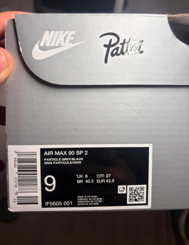 Nike air max 90 Patta particle grey coconut milk taille 42,5 2