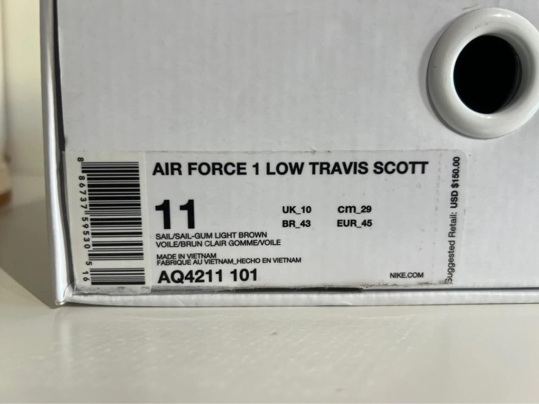 Nike Air Force 1 Travis Scott Sail