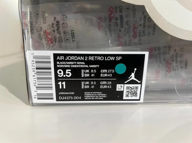 Nike Air Jordan 2 X Off-White Black Blue