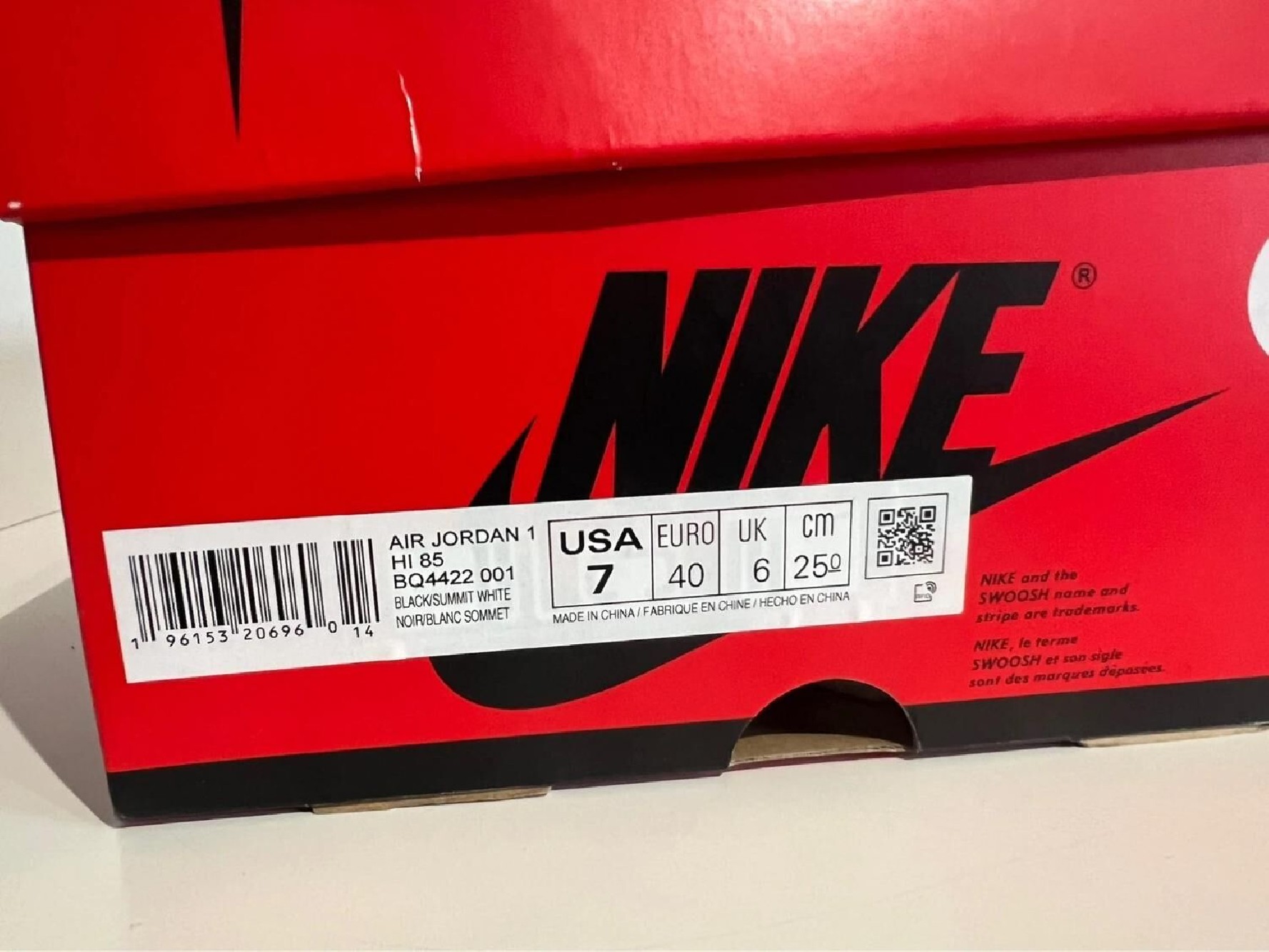 Nike Air Jordan 1 high ‘85 Black White