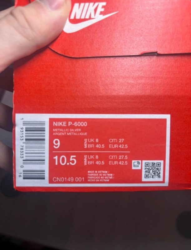 Nike P-6000 metallic silver taille 42,5 2