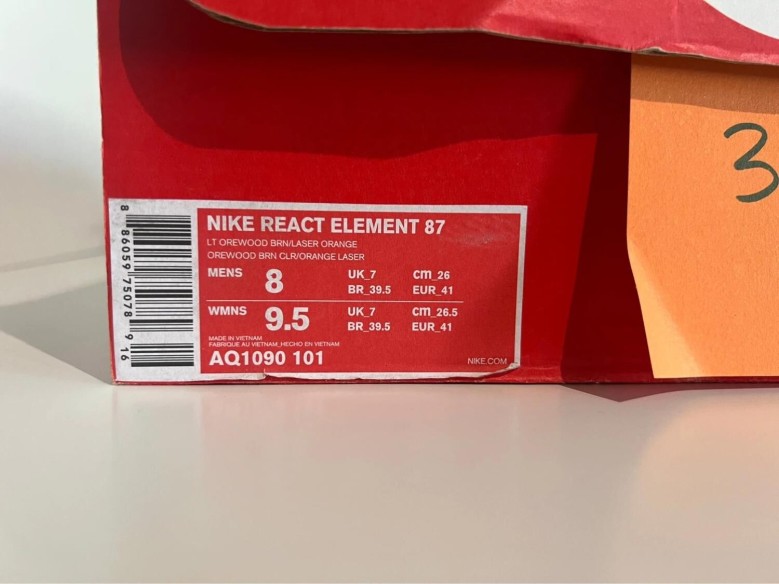 Nike React Element 87 Light Orewood Brown