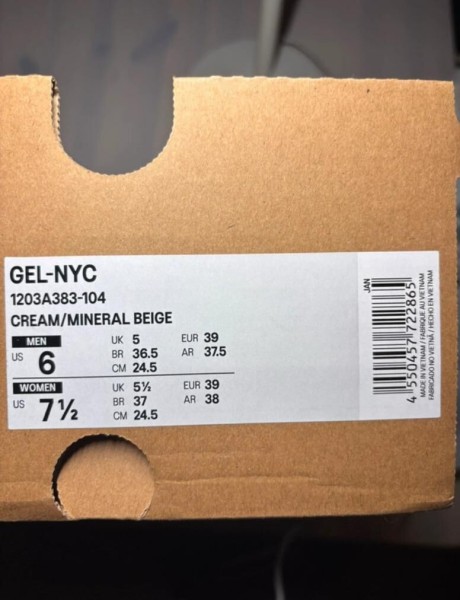 Asics gel nyc cream mineral beige taille 39