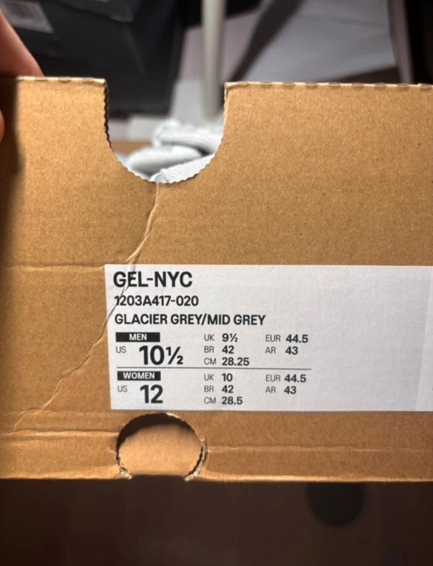 Asics gel nyc gris glacier noir taille 44,5 2