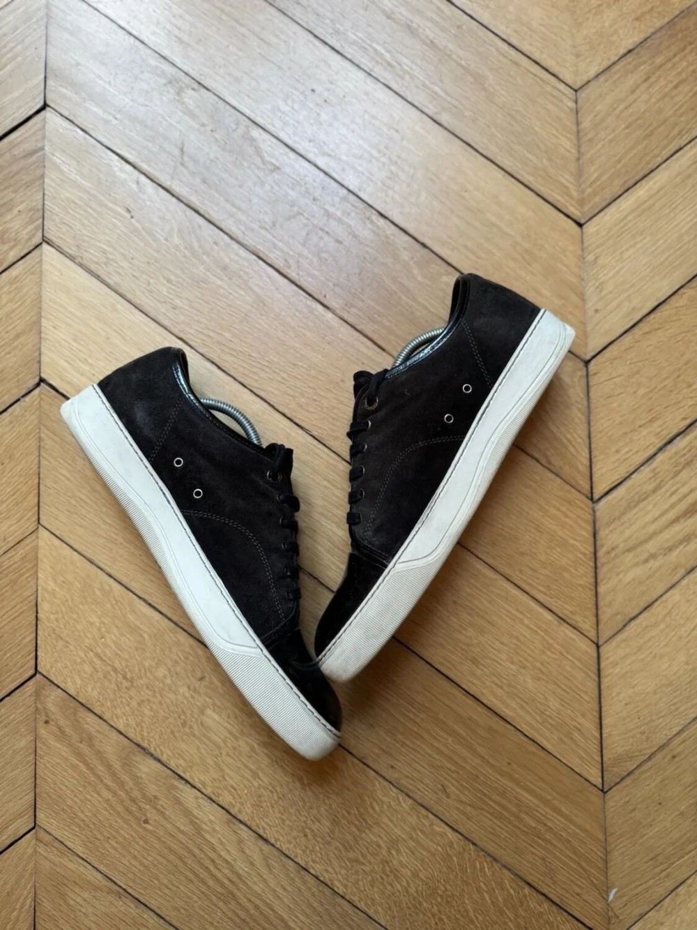 Lanvin Baskets basses DBB1 homme noires en cuir et cahoutchouc