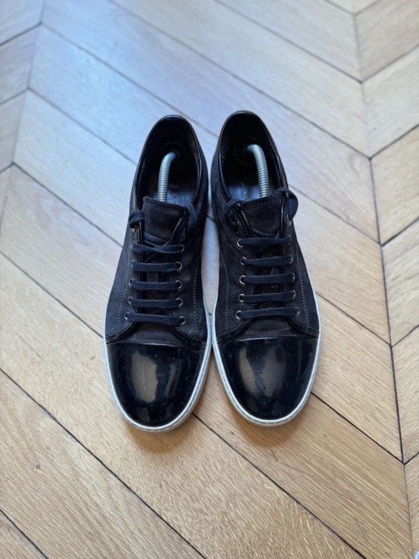 Lanvin Baskets basses DBB1 homme noires en cuir et cahoutchouc 2