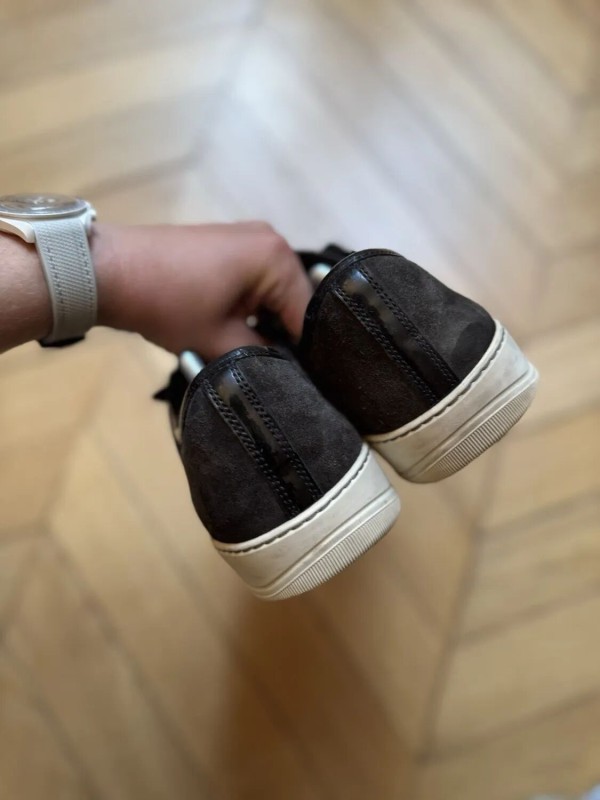 Lanvin Baskets basses DBB1 homme noires en cuir et cahoutchouc 2
