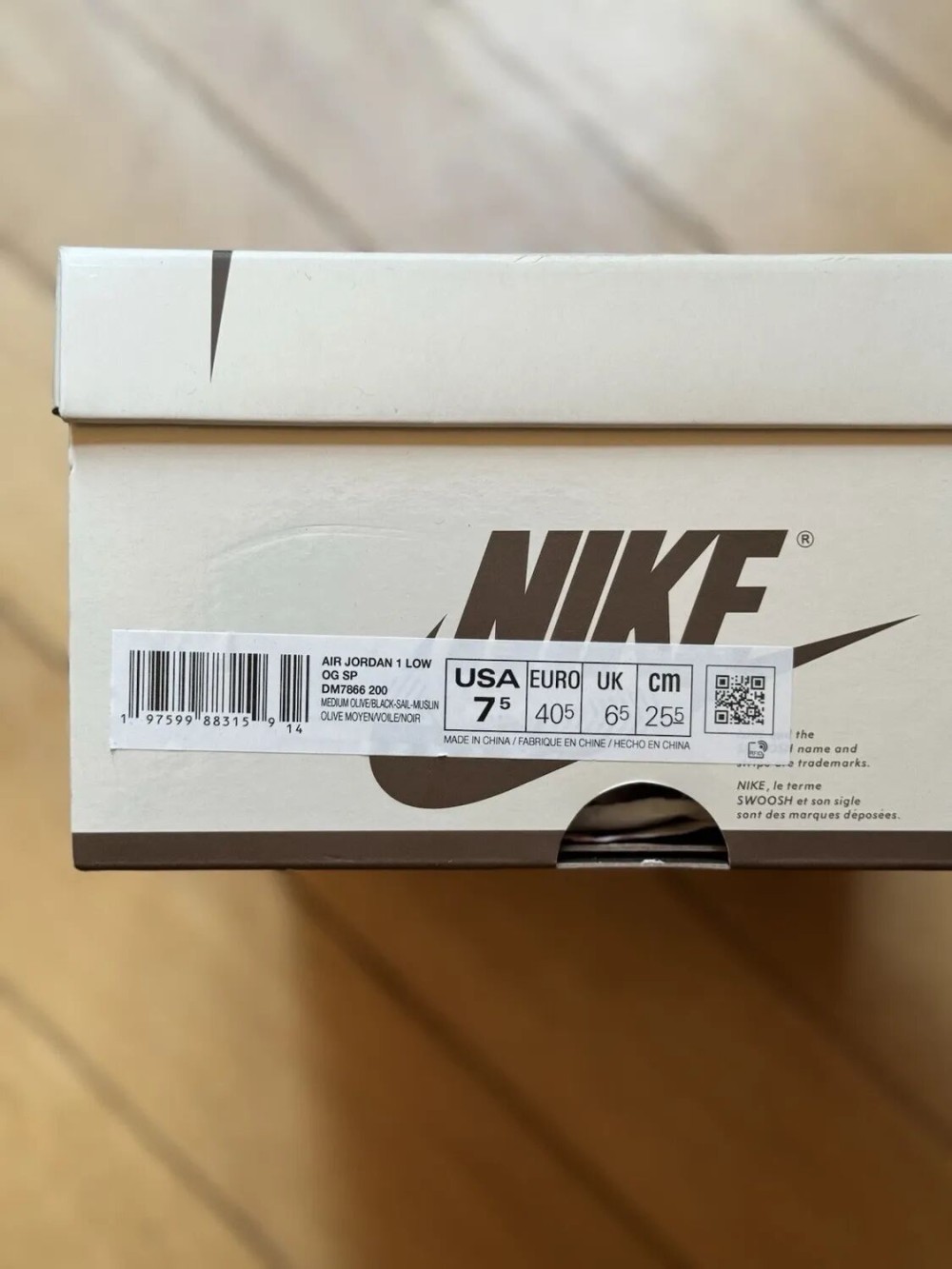 Nike Air Jordan 1 Low Travis Scott Medium Olive EU40,5 US7,5 DM7866-200