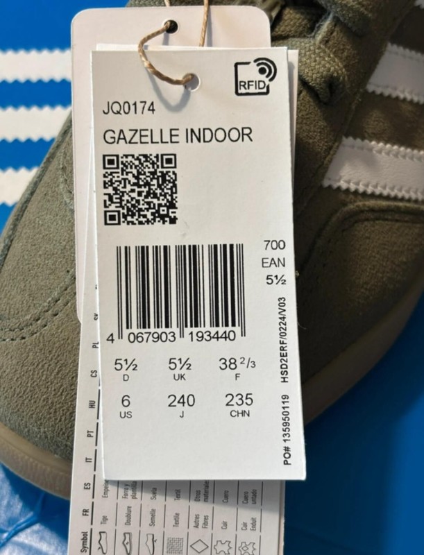 adidas gazelle indoor olive strata taille 38,5 2