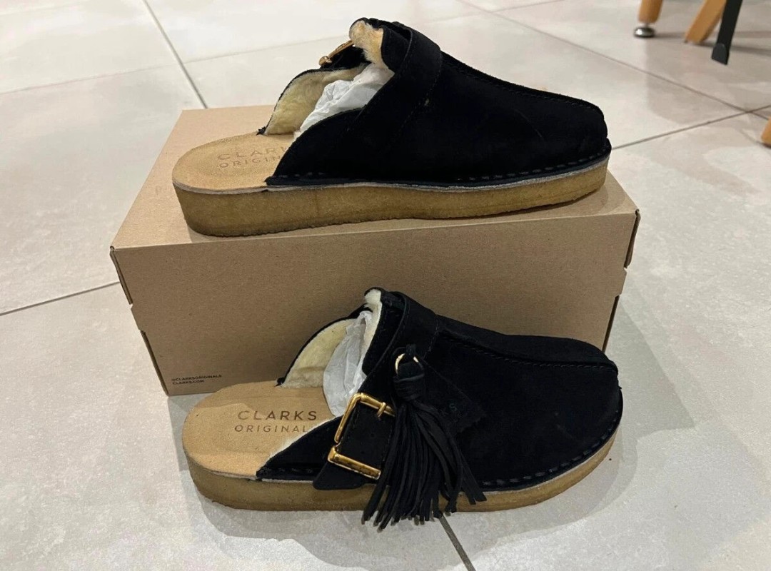 Clarks Sabot Nubuk Trek Mule Noir - Neuf - Taille 38