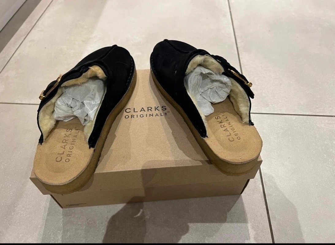 Clarks Sabot Nubuk Trek Mule Noir - Neuf - Taille 38 2