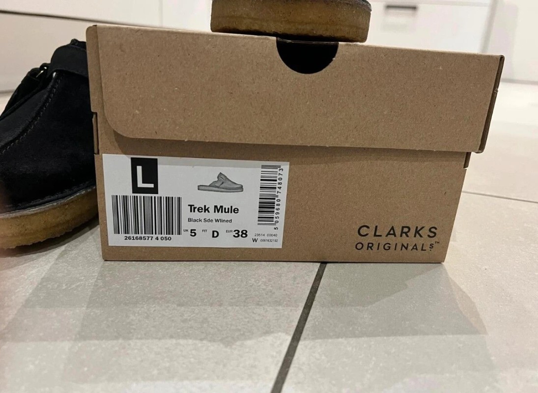 Clarks Sabot Nubuk Trek Mule Noir - Neuf - Taille 38 2