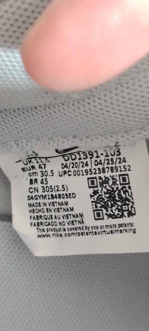 Nike Dunk Low Retro – White/Grey Fog - T.47
