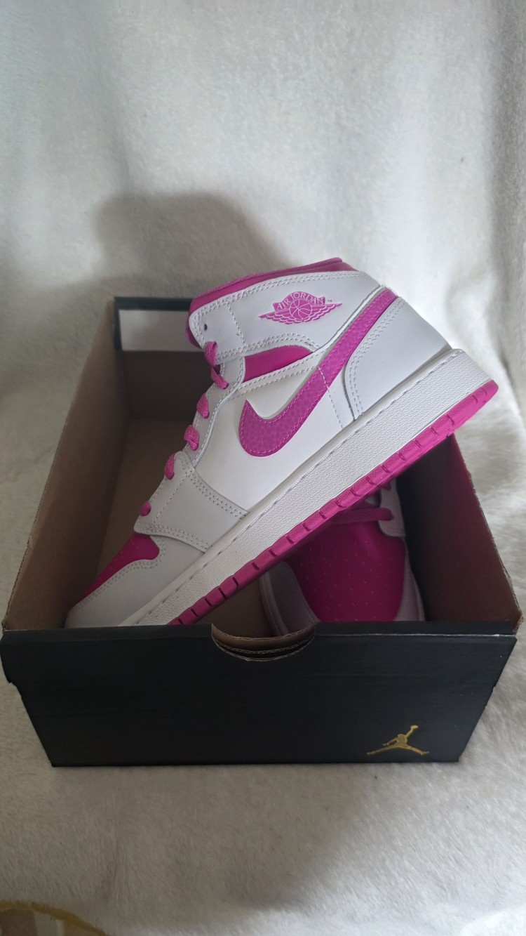 Nike Air Jordan 1 Mid blanche rose fuchsia – neuve – T38,5