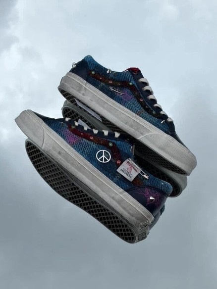 Vans LX Old Skool 36 Navy X Harris Tweed - Taille 44