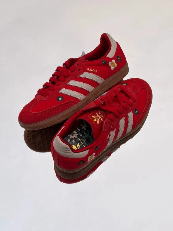 Adidas Samba OG Better Scarlet Bright Green Off White Gum X Liberty London - Taille 38