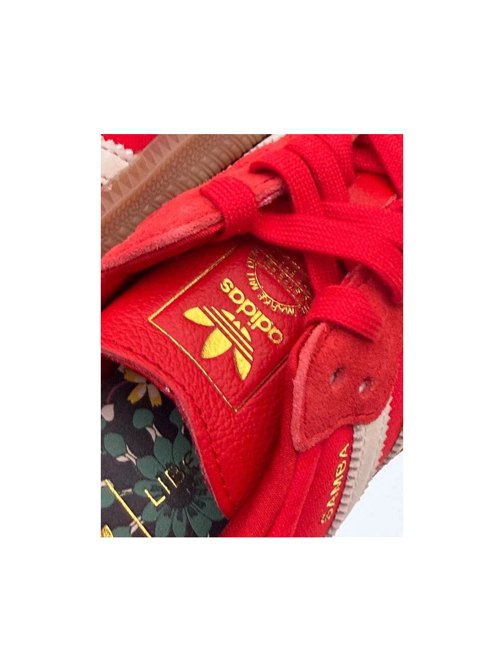 Adidas Samba OG Better Scarlet Bright Green Off White Gum X Liberty London - Taille 38