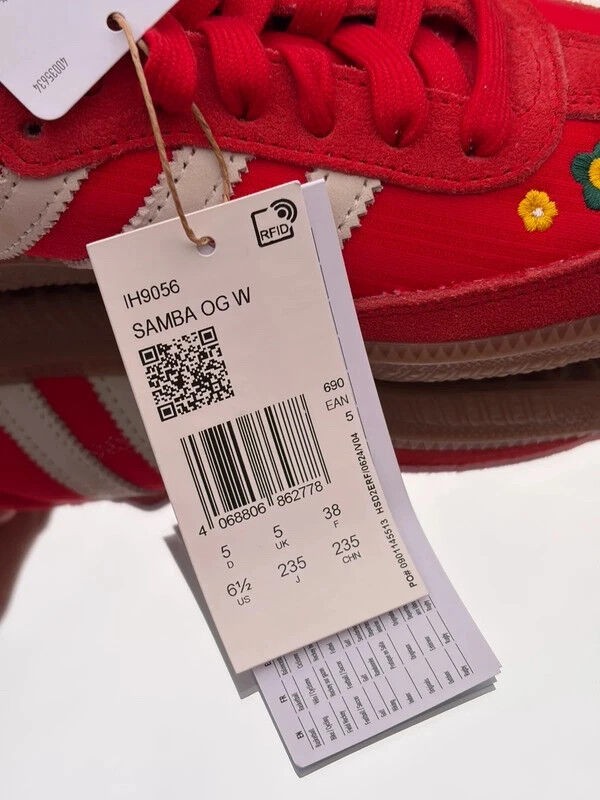 Adidas Samba OG Better Scarlet Bright Green Off White Gum X Liberty London - Taille 38 2
