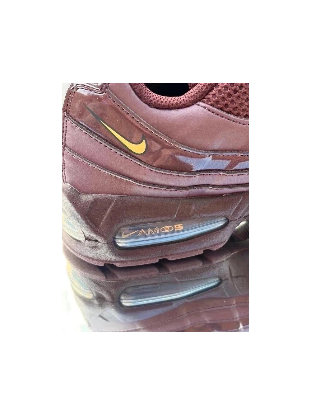 Nike Air Max 95 Big Bubble SE Total 90 Burgundy Crush Metallic Gold - Taille 42