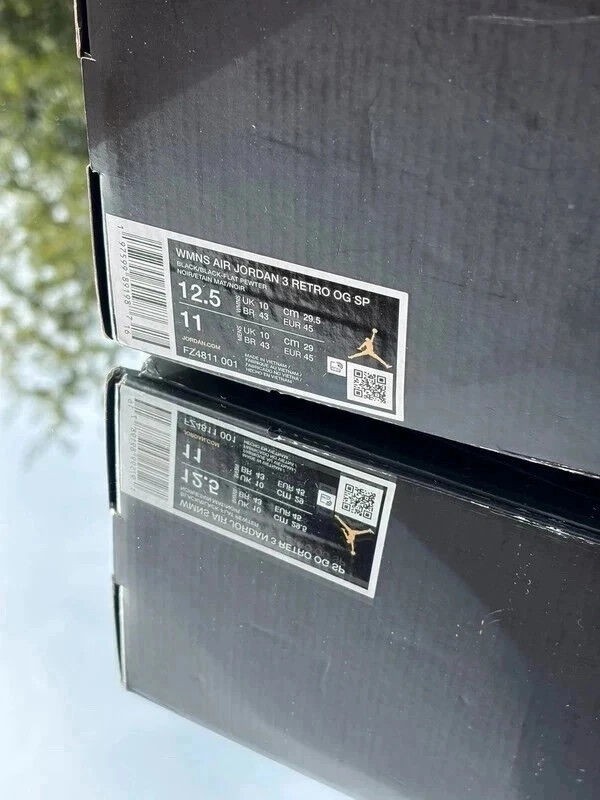 Air Jordan 3 Retro OG SP While You Were Sleeping X A Ma Manière / Black Flat Pewter - Taille 45 2